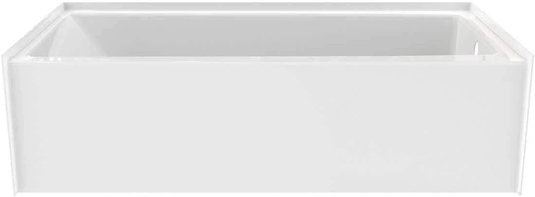 Prism 60 in. L x 32 in. W Acrylic Alcove Right-Hand Drain Bathtub, White
