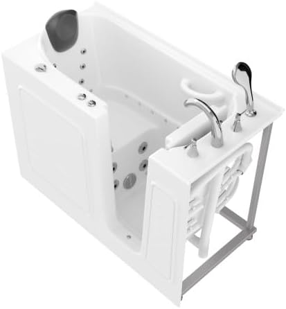ANZZI Tubs Series Left Drain Quick Fill Walk-In Whirlpool and Air Tub with Powered Fast Drain in White Finish 32 in. x 60 in. | AMZ3260LWD