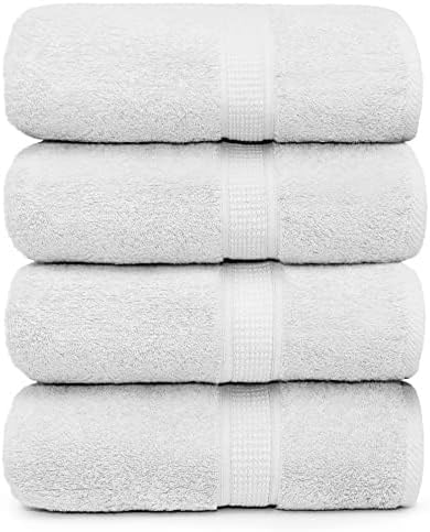 Ariv Premium Bath Towels Pack of 4, 100% Cotton, Large, Super Soft, Highly Absorbent, Quick Dry, Durable, Comfortable, Great Value & Quality, Perfect for Home & Bathroom - Grey