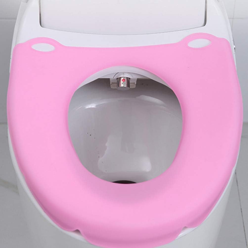 COHEALI Portable Thicken Toilet Seat Closestool Mat for Home Public Use Stylish Pink Bathroom Accessory Present for Ladies Expecting Mamas