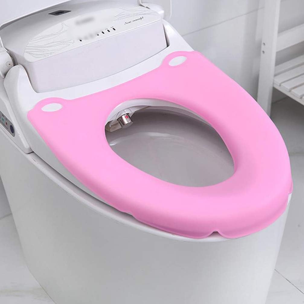 COHEALI Portable Thicken Toilet Seat Closestool Mat for Home Public Use Stylish Pink Bathroom Accessory Present for Ladies Expecting Mamas