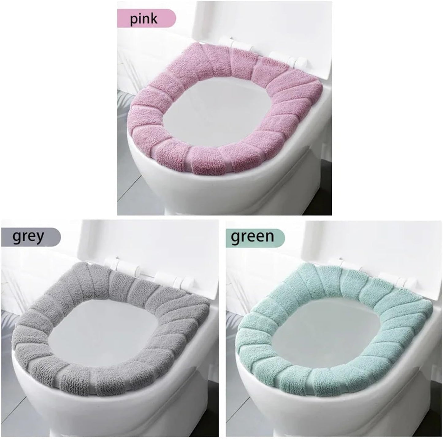 Toilet cushion,toilet seat cover set,Warm Comfy Toilet Seat Cover Bathroom Toilet Seat Closestool Washable Soft Warmer Mat Cover Pad Cushion(Pink)