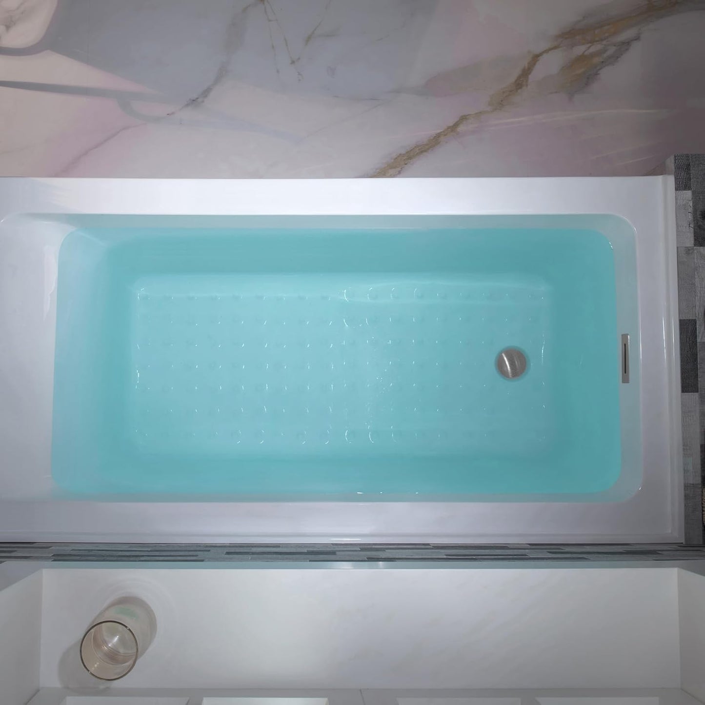 WOODBRIDGE 60" Acrylic Rectangular Alcove Soaking Bathtub in White with Left Drain, Chrome pop-up Drain Included, LB428-L