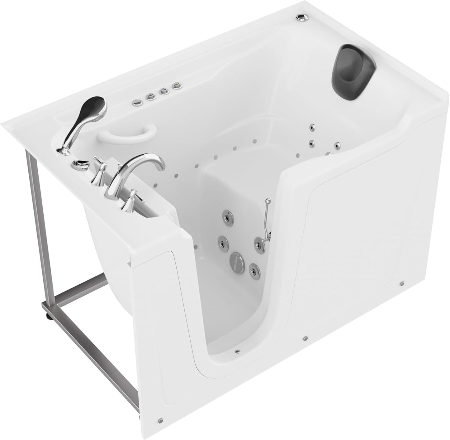 ANZZI Tubs Series Left Drain Quick Fill Walk-In Whirlpool and Air Tub with Powered Fast Drain in White Finish 32 in. x 60 in. | AMZ3260LWD