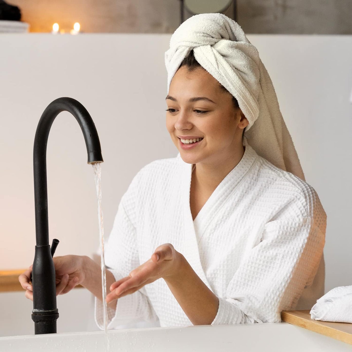 Pack of 6 Bath Towels Set 27 x 54 Inches, 100% Cotton, Larger & Lighter Weight, Quicker to Dry, Super Soft and Absorbent, Perfect for Bathroom (Multicolor, Pack of 6 (27''x54''))