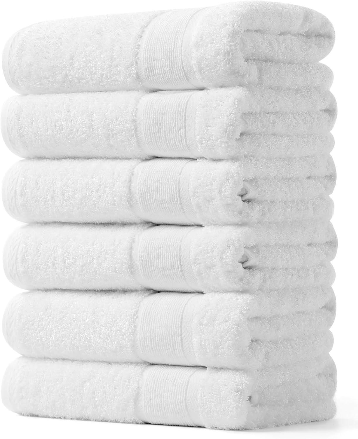Aibaser Bath Towels, 27x54inch - Natural, Ultra Absorbent Towels for Bathroom, Travel, Gym, Shower and Spa (6 Piece Set)
