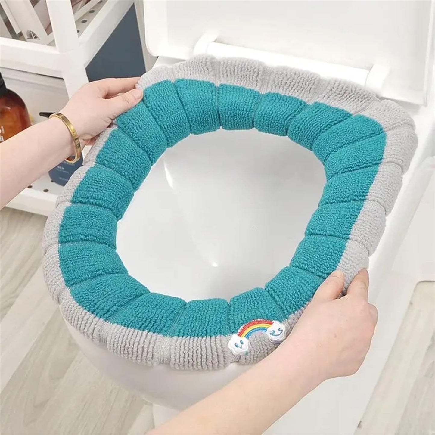 Toilet cushion,toilet seat cover set,Warm Toilet Seat Cover Universal Soft Closestool Pads Removable Washable Reusable Winter(Yellow)