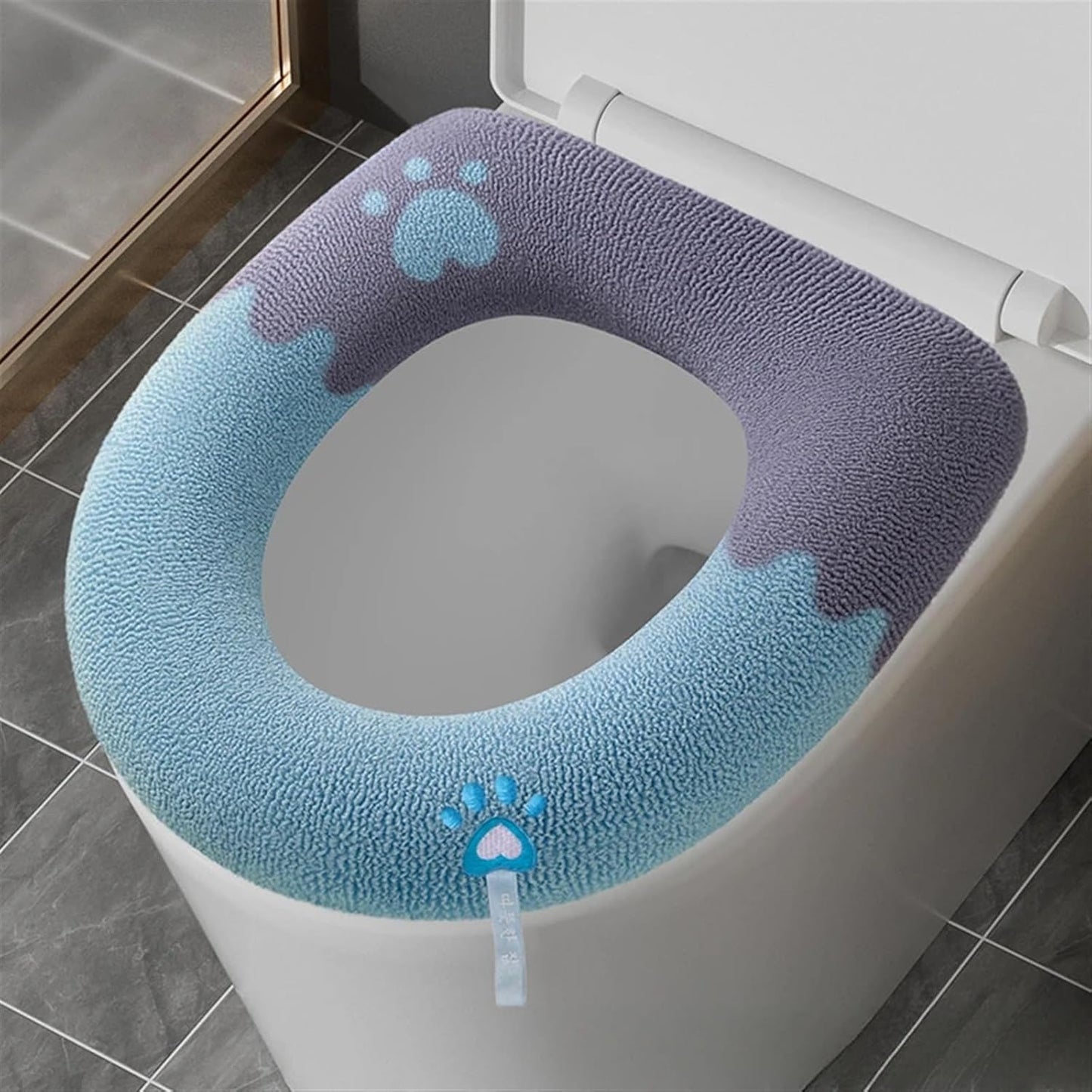 Toilet cushion,toilet seat cover set,Toilet Seat Cover Comfortable Thick Knit O-Shaped Universal Bathroom Washable Toilet Cushion Closestool Mat Pad Cover(Green)