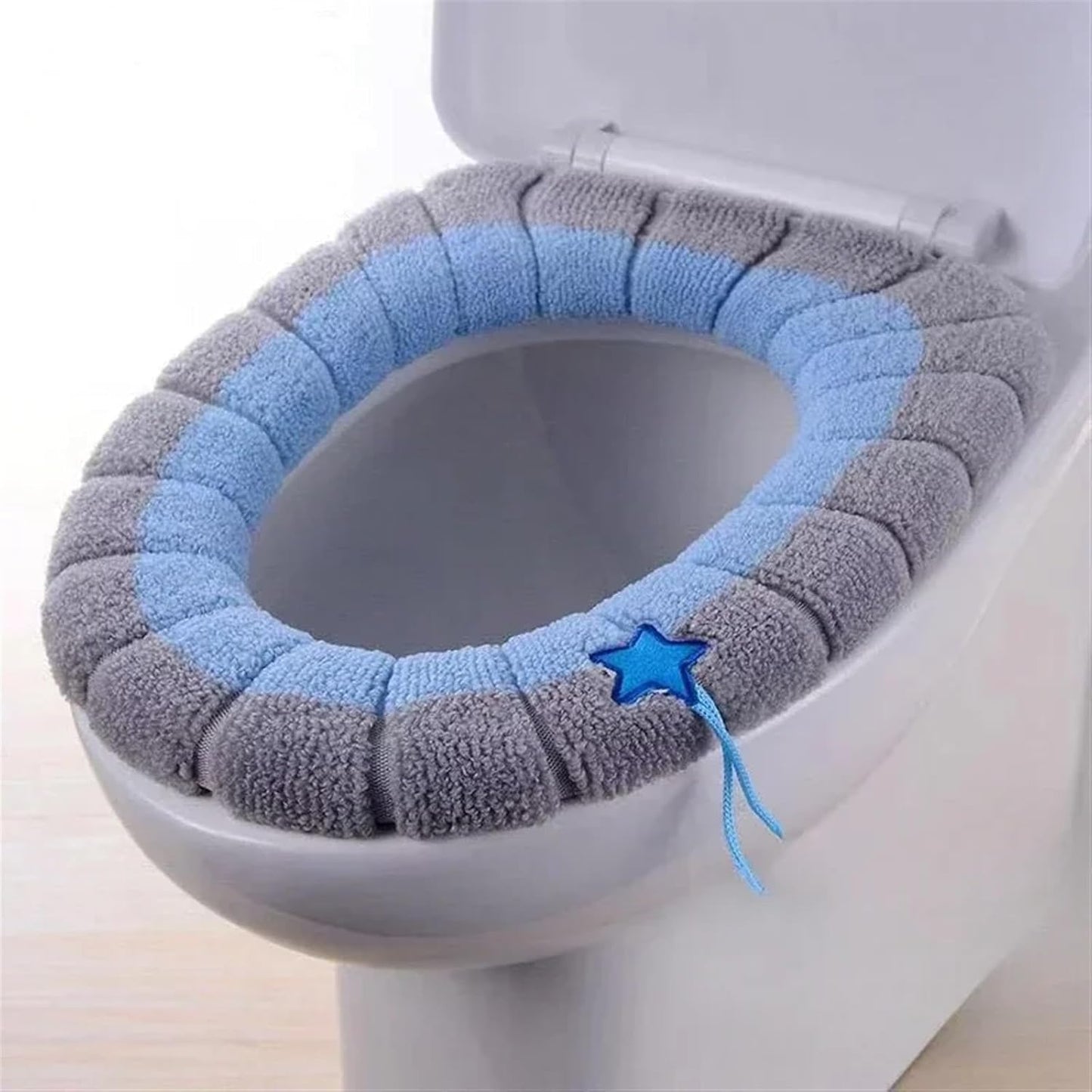 Toilet cushion,toilet seat cover set,Winter Warm Toilet Seat Cover Mat Bathroom Toilet Pad Cushion with Handle Thicker Soft Washable Closestool Warmer Accessories(Bpink)
