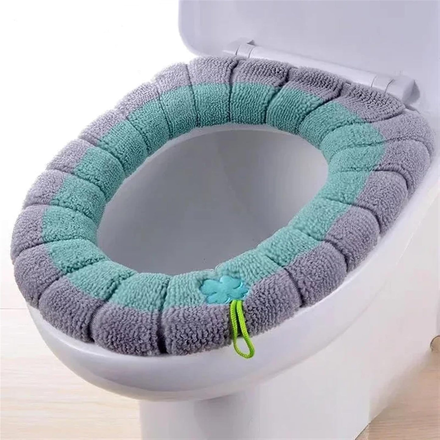 Toilet cushion,toilet seat cover set,Winter Warm Toilet Seat Cover Mat Bathroom Toilet Pad Cushion with Handle Thicker Soft Washable Closestool Warmer Accessories(Bpink)