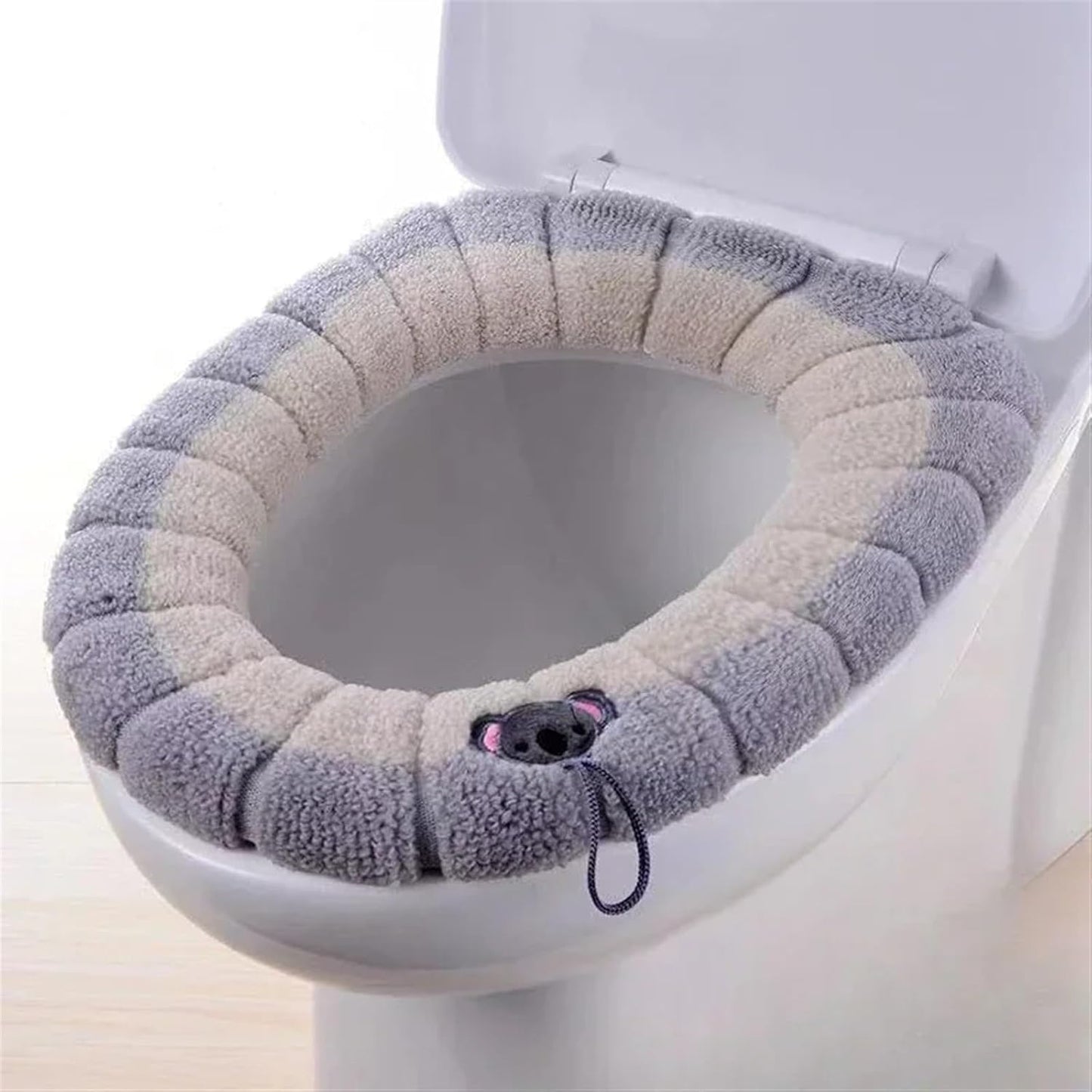 Toilet cushion,toilet seat cover set,Winter Warm Toilet Seat Cover Mat Bathroom Toilet Pad Cushion with Handle Thicker Soft Washable Closestool Warmer Accessories(Bpink)