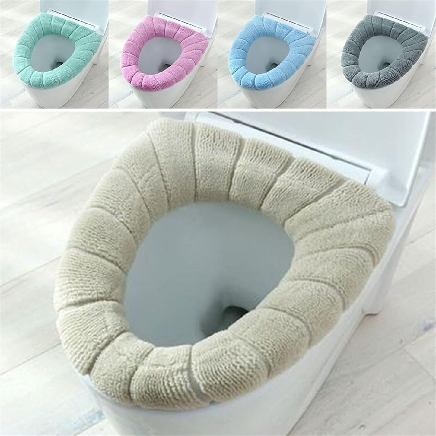 Toilet cushion,toilet seat cover set,Thicken Toilet Seat Cover Mat Winter Warm Soft Washable Closestool Mat Seat Case Toilet Lid Pad Bidet Cover(Gray)