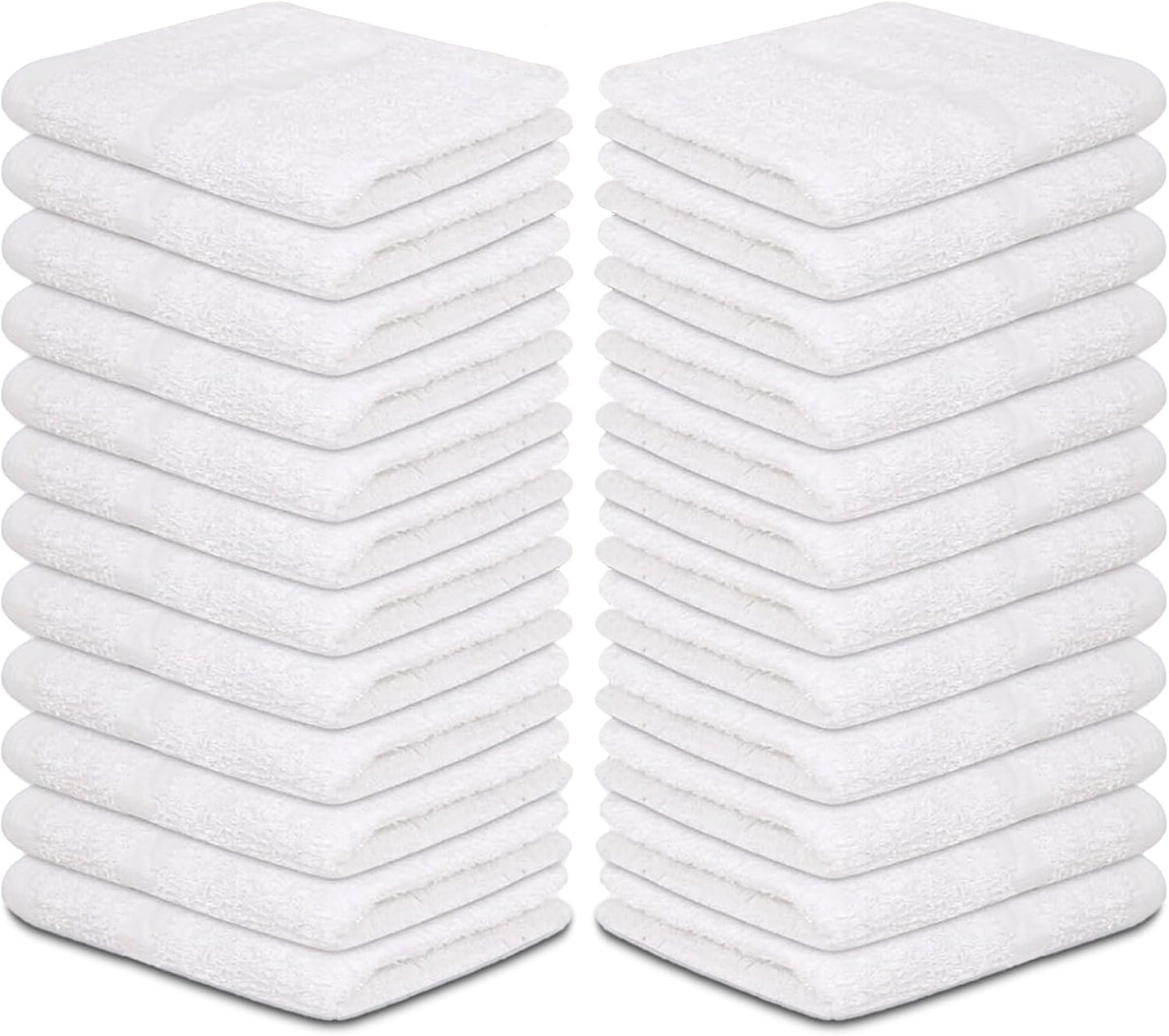 ZUPERIA White Bath Towels Bulk - 20 x 40 Inches, 100% Cotton Economy Light Weight Towels for Commercial Use - Quick Dry, Ultra-Soft, and Absorbent Bulk Towels (12, Bath Towel 20"x40")