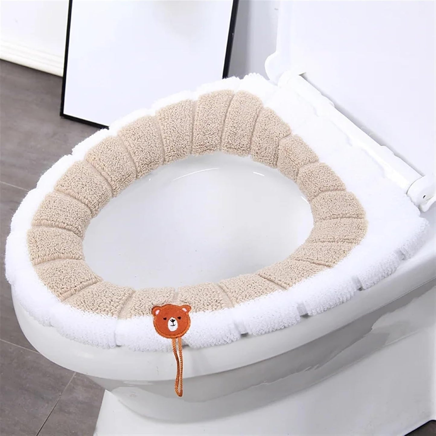 Toilet cushion,toilet seat cover set,Warm Comfy Toilet Seat Cover Bathroom Toilet Seat Closestool Washable Soft Warmer Mat Cover Pad Cushion(Pink)