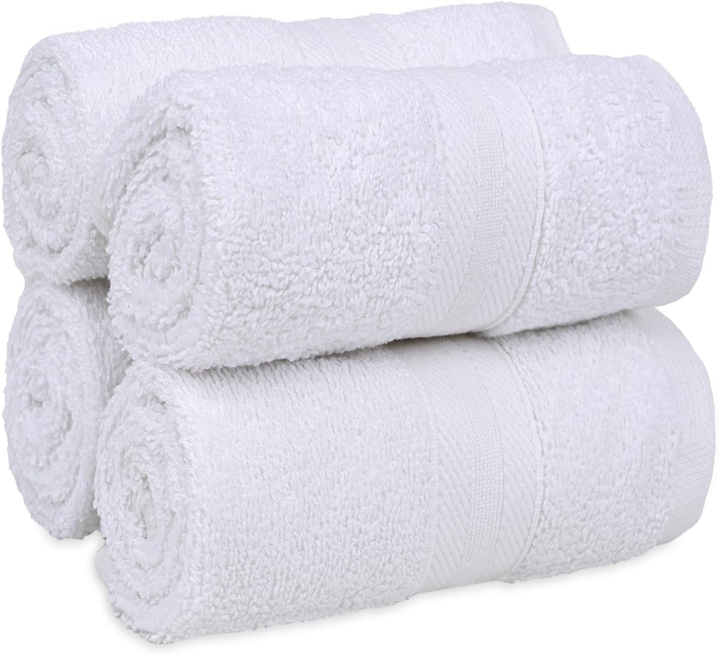 Quick-Dry, Soft & High Absorbent Bath Towels 27"x54" Cotton Turkish Bath Towel Set of 4 | Daily Use 100% Cotton Towels for Bathroom, Gym & More | Bathroom Towels Set (4 Pcs, White)