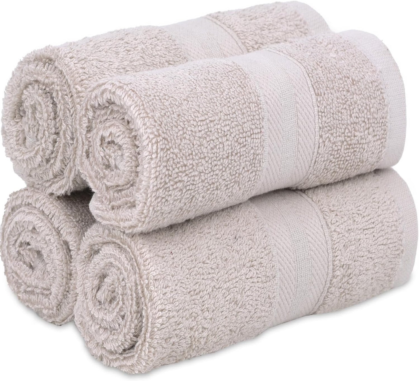 Quick-Dry, Soft & High Absorbent Bath Towels 27"x54" Cotton Turkish Bath Towel Set of 4 | Daily Use 100% Cotton Towels for Bathroom, Gym & More | Bathroom Towels Set (4 Pcs, White)