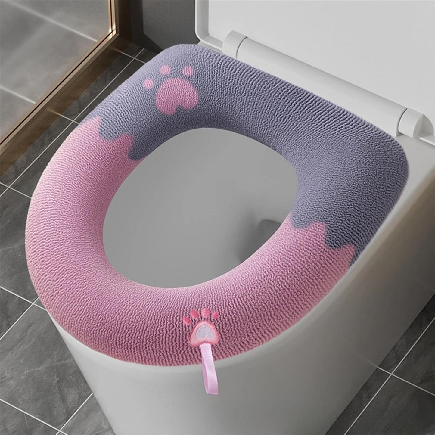 Toilet cushion,toilet seat cover set,Toilet Seat Cover Comfortable Thick Knit O-Shaped Universal Bathroom Washable Toilet Cushion Closestool Mat Pad Cover(Green)