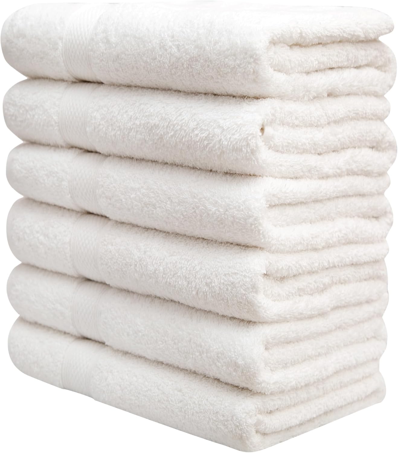 Pleasant Home Bath Towels Set of 6 (24” x 50”) 100% Cotton, 515 GSM | Soft & Absorbent Towels for Bathroom, Gym, Pool & Spa | Bulk Bath Towels 6 Pack - Gray