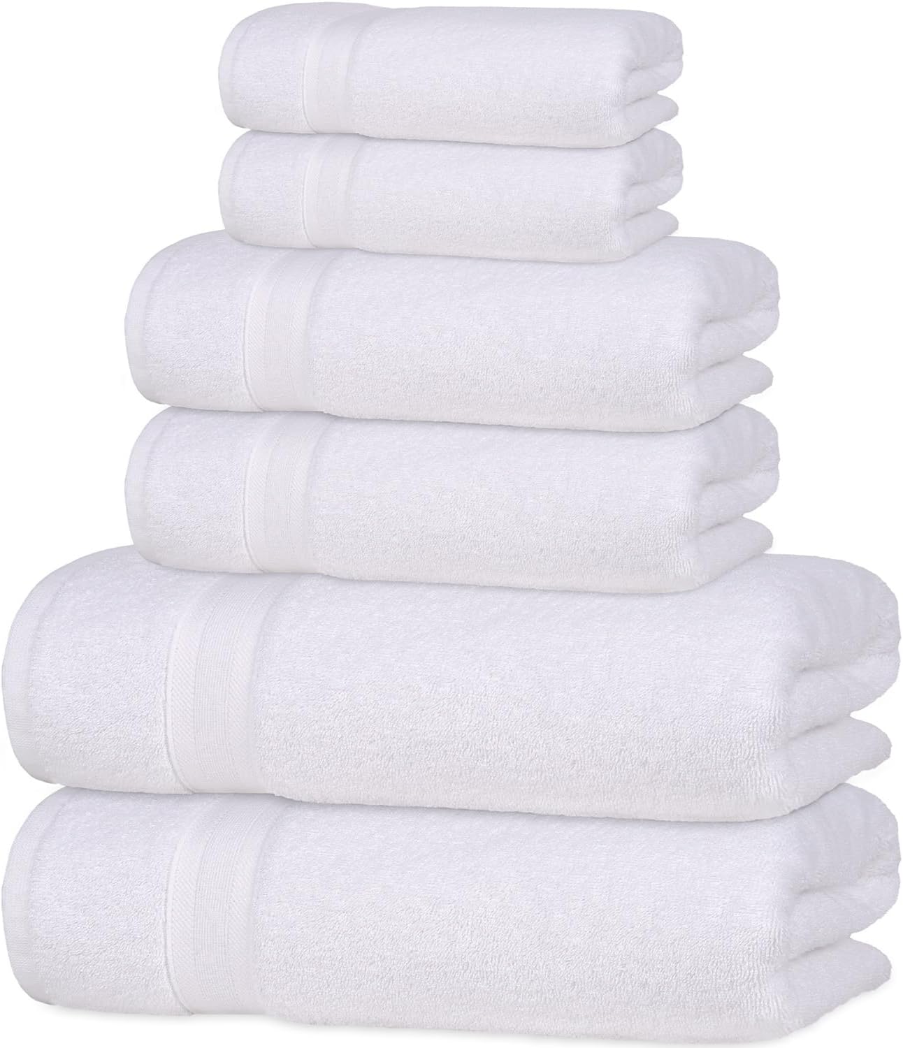 Quick-Dry, Soft & High Absorbent Bath Towels 27"x54" Cotton Turkish Bath Towel Set of 4 | Daily Use 100% Cotton Towels for Bathroom, Gym & More | Bathroom Towels Set (4 Pcs, White)
