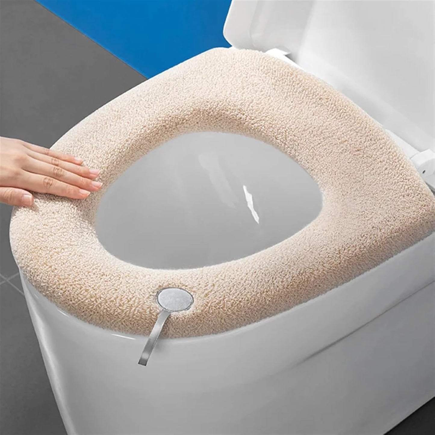 Toilet cushion,toilet seat cover set,Winter Warm Toilet Seat Cover Closestool Mat 1Pcs Washable Bathroom Accessories Knitting Pure Color Soft O-Shape Pad Bidet Cover(Gray)