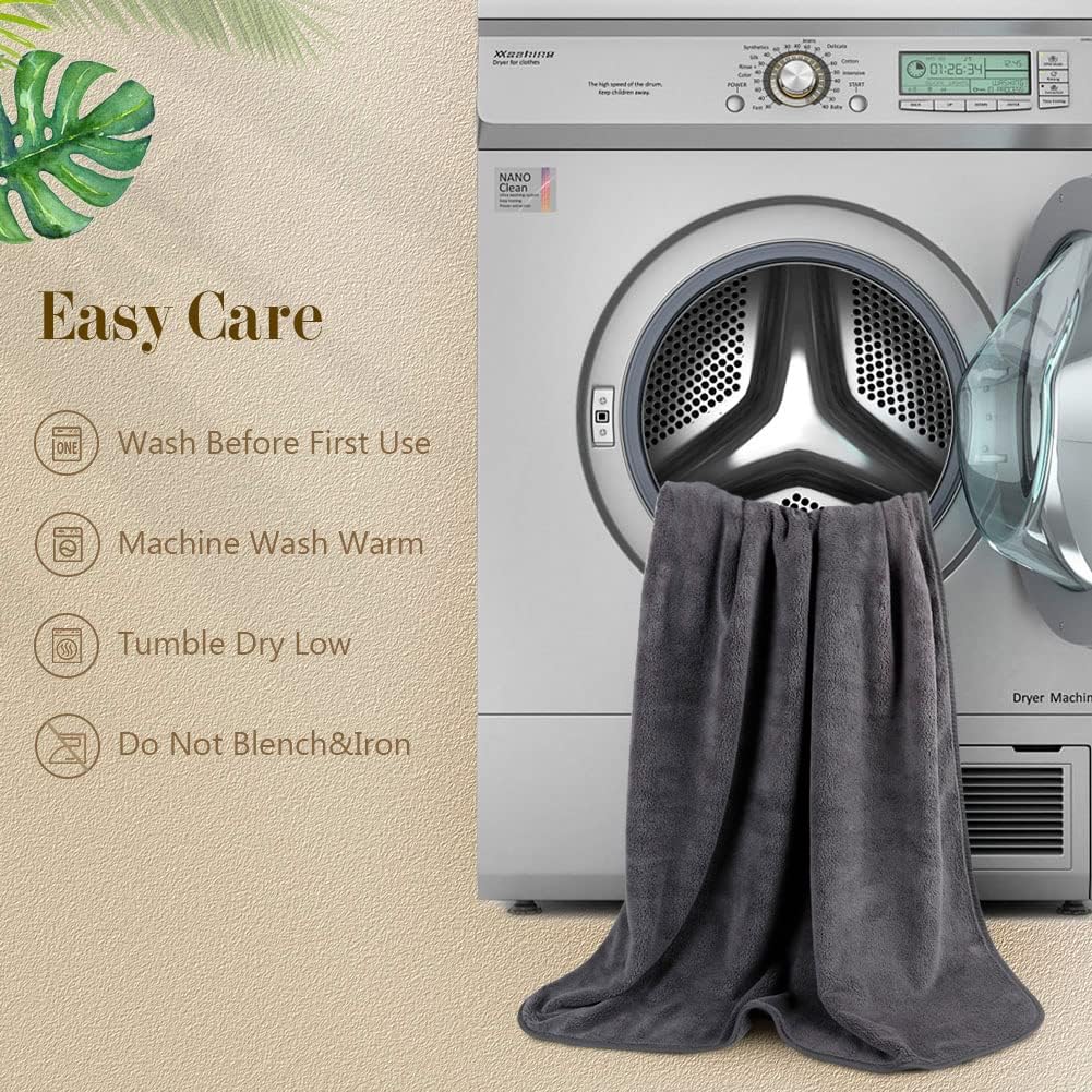 Orighty Bath Towels Pack of 2(27'' x 54'') - Soft Feel, Highly Absorbent, Quick Drying Microfiber for Body, Sport, Yoga, SPA, Fitness - Grey