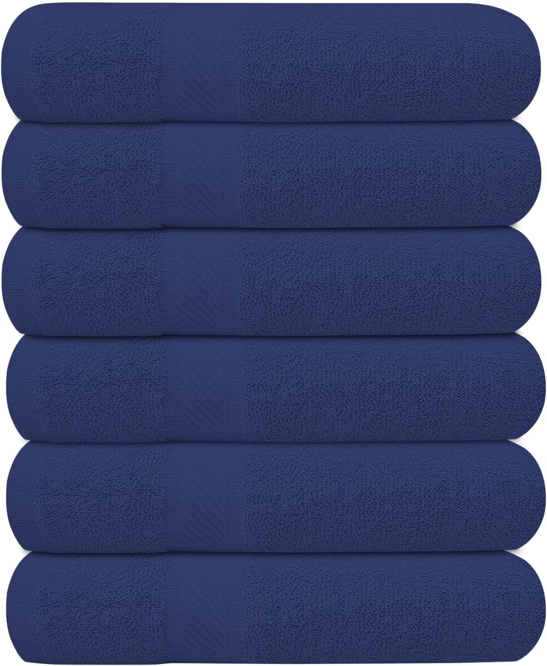 Pack of 6 Bath Towels Set 27 x 54 Inches, 100% Cotton, Larger & Lighter Weight, Quicker to Dry, Super Soft and Absorbent, Perfect for Bathroom (Multicolor, Pack of 6 (27''x54''))