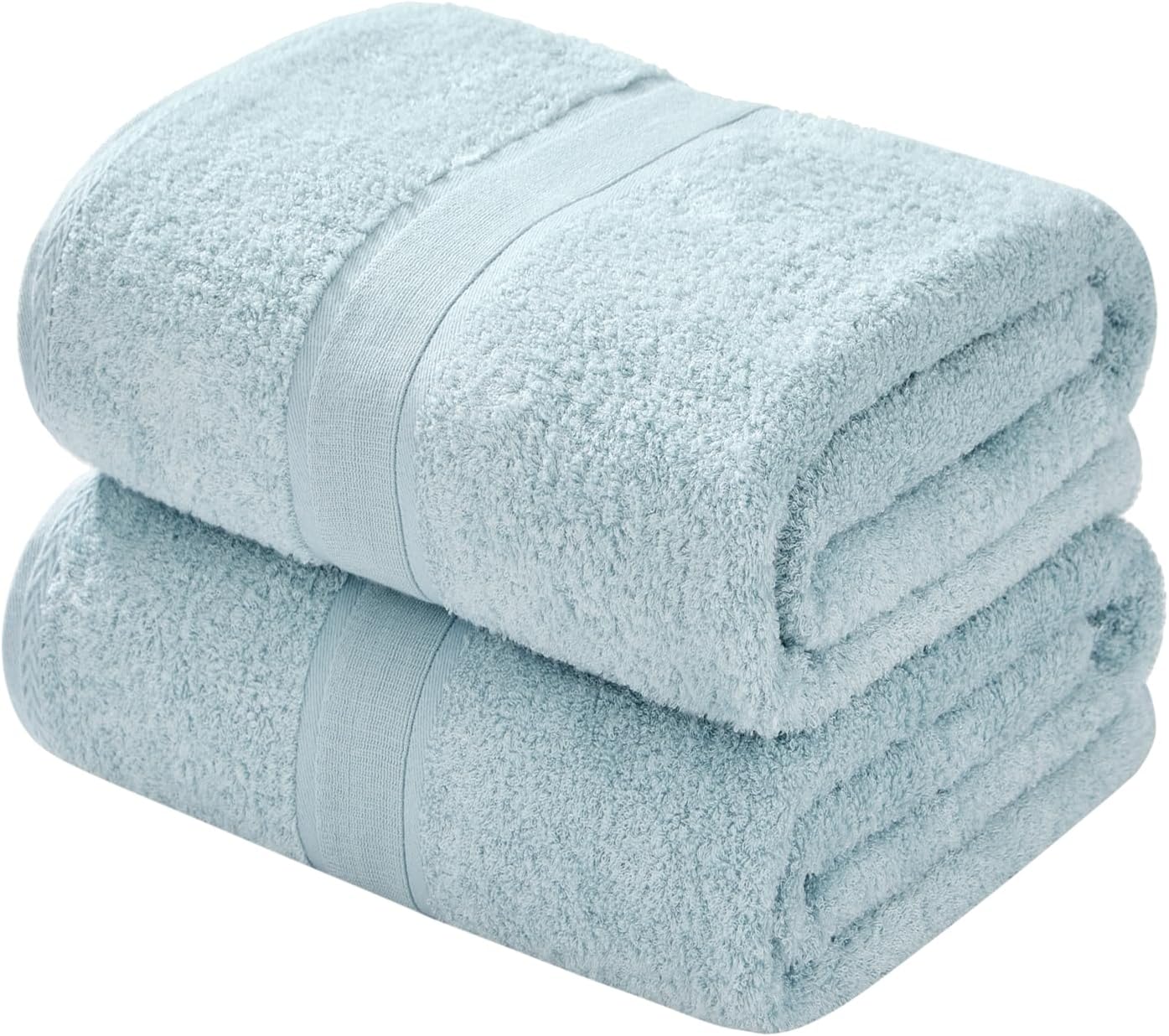 Aibaser Bath Towels, 27x54inch - Natural, Ultra Absorbent Towels for Bathroom, Travel, Gym, Shower and Spa (6 Piece Set)