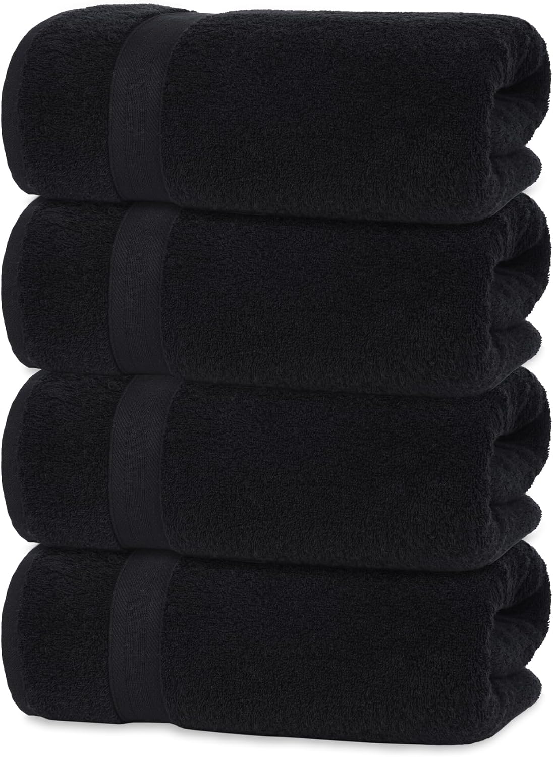 Quick-Dry, Soft & High Absorbent Bath Towels 27"x54" Cotton Turkish Bath Towel Set of 4 | Daily Use 100% Cotton Towels for Bathroom, Gym & More | Bathroom Towels Set (4 Pcs, White)