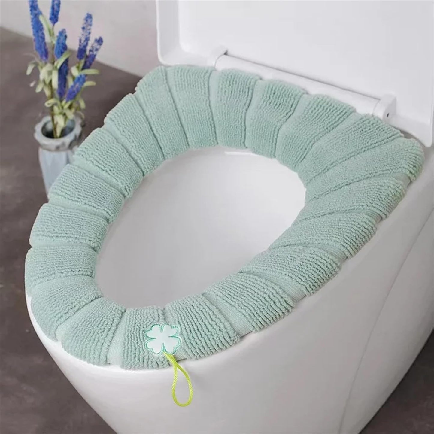 Toilet cushion,toilet seat cover set,Toilet Seat Thicken Cover Mat Bathroom Toilet Pad Cushion with Handle Thicker Soft Washable Closestool Warmer Accessories(3)