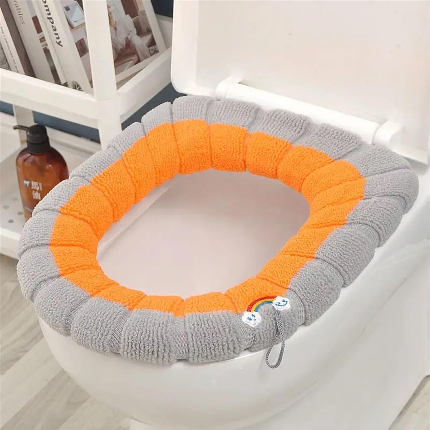 Toilet cushion,toilet seat cover set,Warm Toilet Seat Cover Universal Soft Closestool Pads Removable Washable Reusable Winter(Yellow)