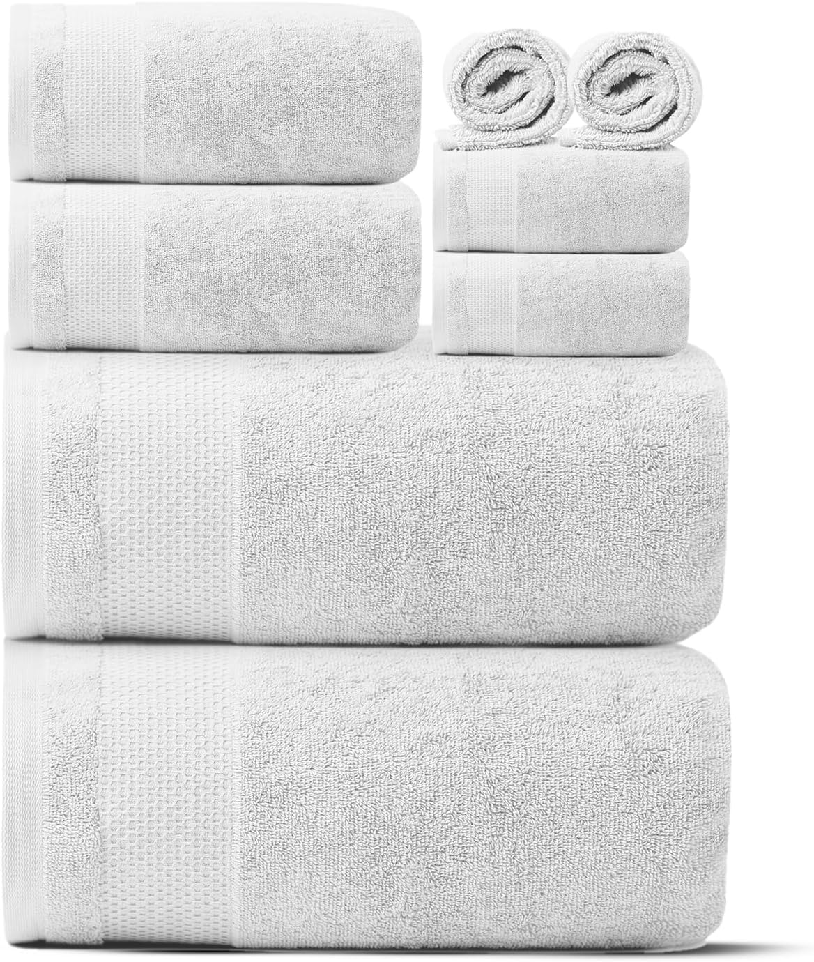 Ariv Premium Bath Towels Pack of 4, 100% Cotton, Large, Super Soft, Highly Absorbent, Quick Dry, Durable, Comfortable, Great Value & Quality, Perfect for Home & Bathroom - Grey