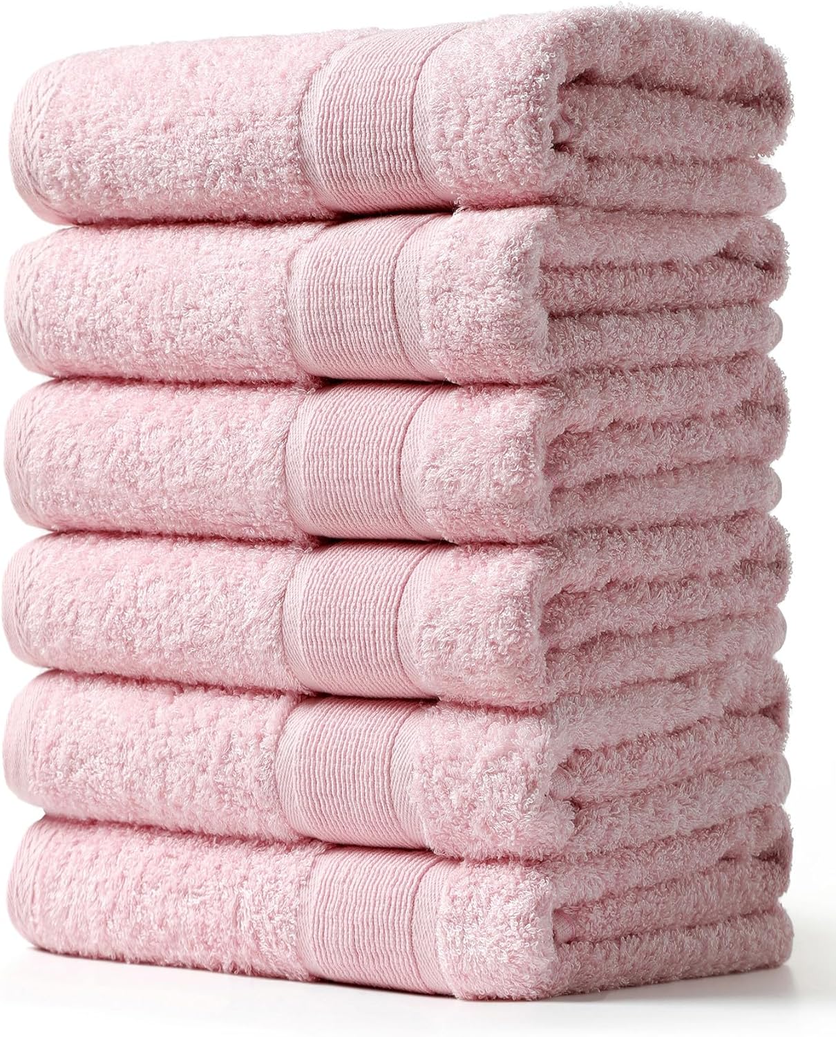 Aibaser Bath Towels, 27x54inch - Natural, Ultra Absorbent Towels for Bathroom, Travel, Gym, Shower and Spa (6 Piece Set)