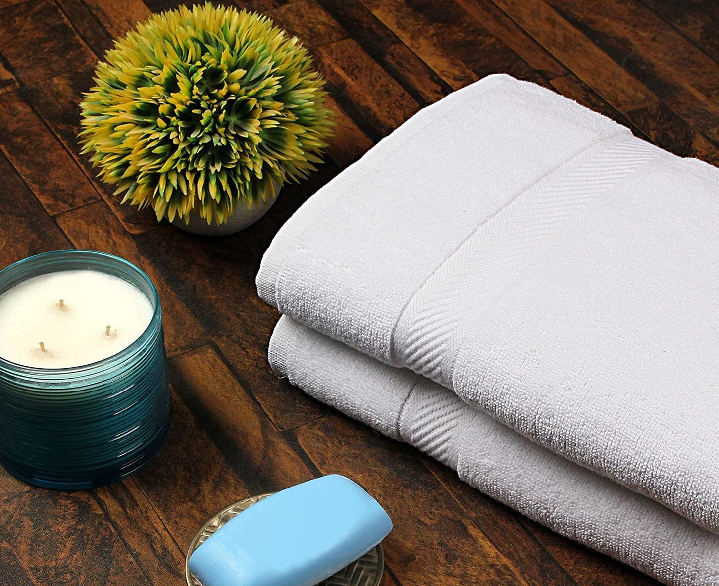 SIMPLI-MAGIC Cotton Set, Towels, 24x46, White, 6 Count