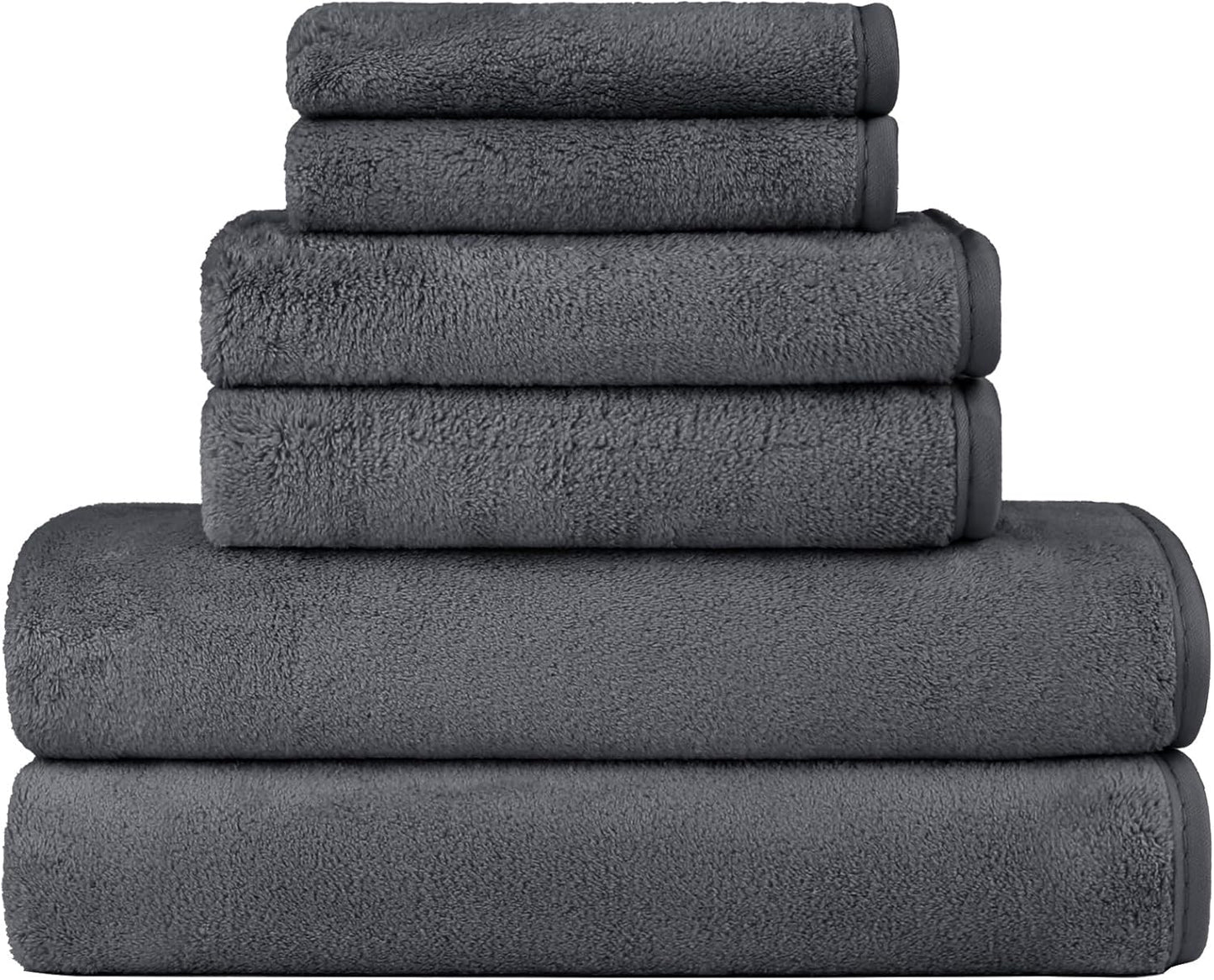 Orighty Bath Towels Pack of 2(27'' x 54'') - Soft Feel, Highly Absorbent, Quick Drying Microfiber for Body, Sport, Yoga, SPA, Fitness - Grey