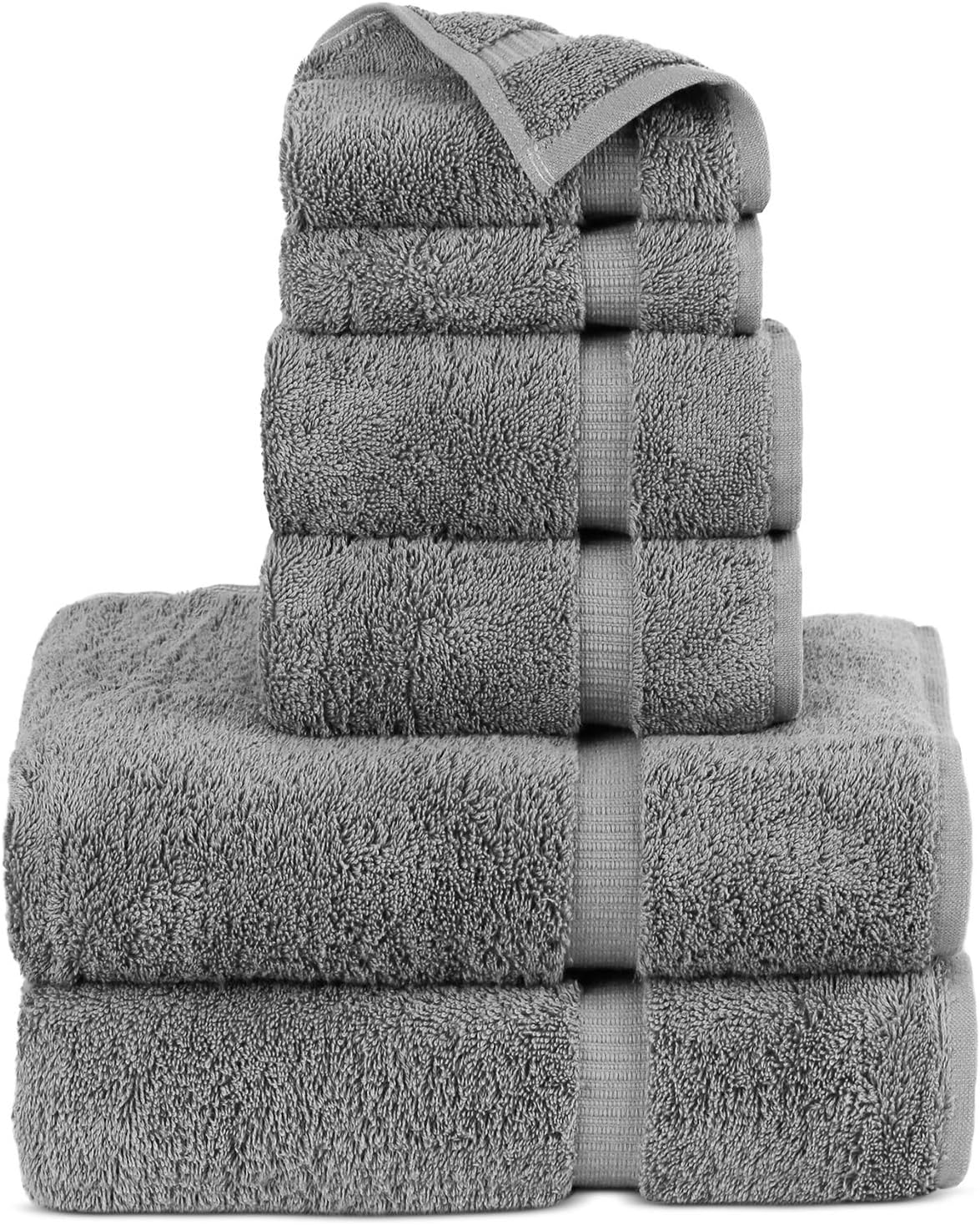 Chakir Turkish Linens | Hotel & Spa Quality 100% Cotton Premium Turkish Towels | Soft & Absorbent (4-Piece Bath Towels, Gray)