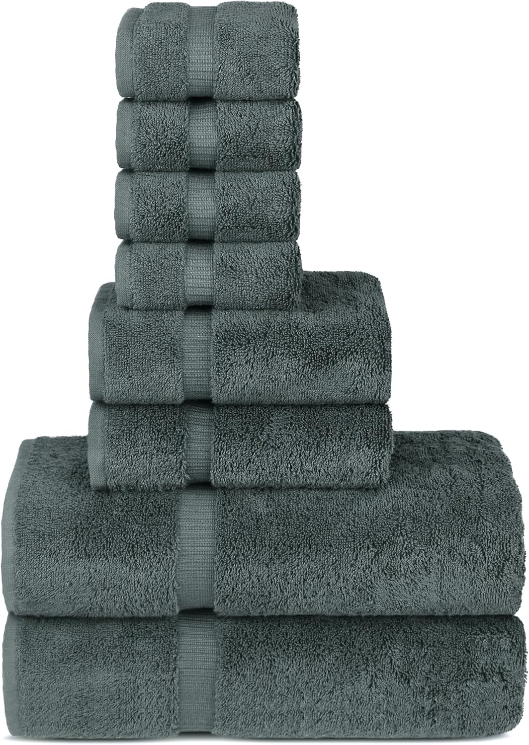 Chakir Turkish Linens | Hotel & Spa Quality 100% Cotton Premium Turkish Towels | Soft & Absorbent (4-Piece Bath Towels, Gray)
