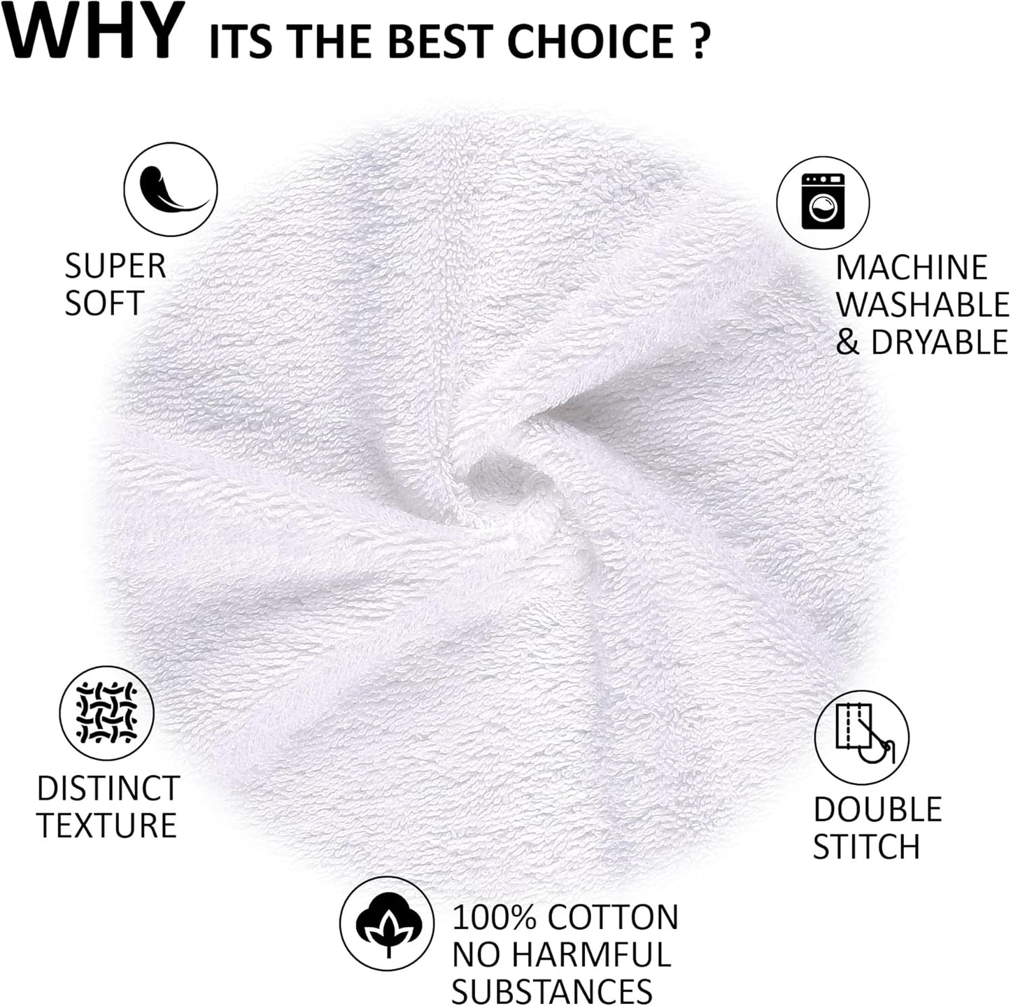Quick-Dry, Soft & High Absorbent Bath Towels 27"x54" Cotton Turkish Bath Towel Set of 4 | Daily Use 100% Cotton Towels for Bathroom, Gym & More | Bathroom Towels Set (4 Pcs, White)