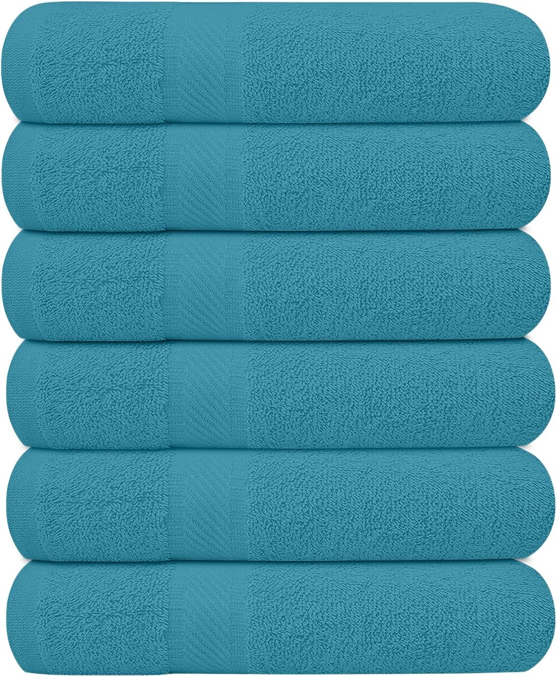 Pack of 6 Bath Towels Set 27 x 54 Inches, 100% Cotton, Larger & Lighter Weight, Quicker to Dry, Super Soft and Absorbent, Perfect for Bathroom (Multicolor, Pack of 6 (27''x54''))
