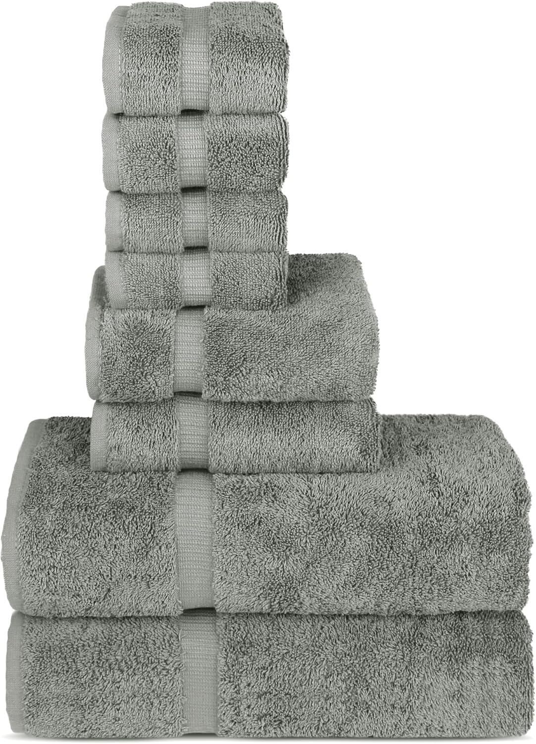 Chakir Turkish Linens | Hotel & Spa Quality 100% Cotton Premium Turkish Towels | Soft & Absorbent (4-Piece Bath Towels, Gray)