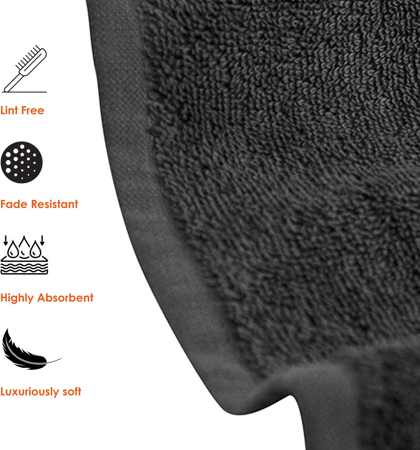 Hotel & Spa 100% Cotton Bath Towels Pack of 6, Ultra Soft, Quick Dry, Lightweight, Highly Absorbent, Perfect for Shower, Spa, Gym, Pool, Hotel, Resort & Daily Use (Grey - 24x48 Inches)