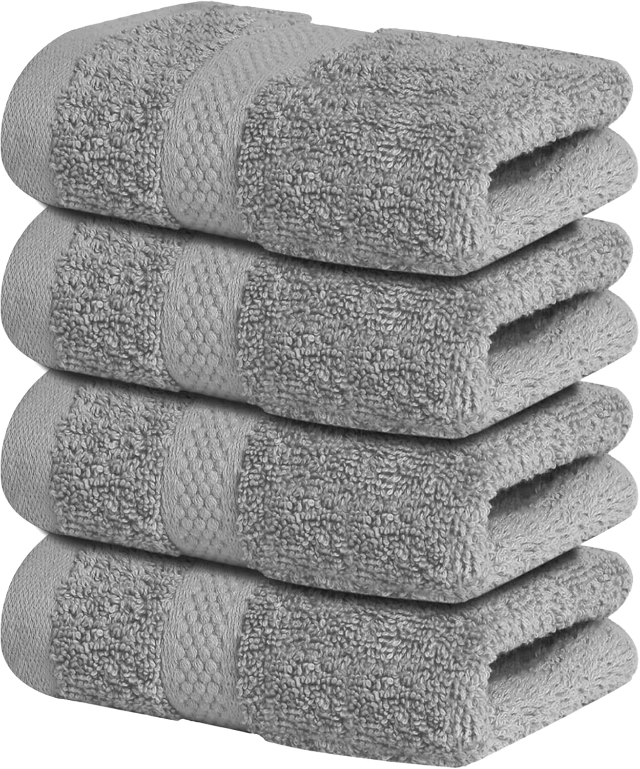 Infinitee Xclusives Premium White Bath Towels for Bathroom Set of 4 (27x54 Inches), 100% Soft Ring-Spun Cotton Bathroom Towels (Brilliant White, Bath Towels)