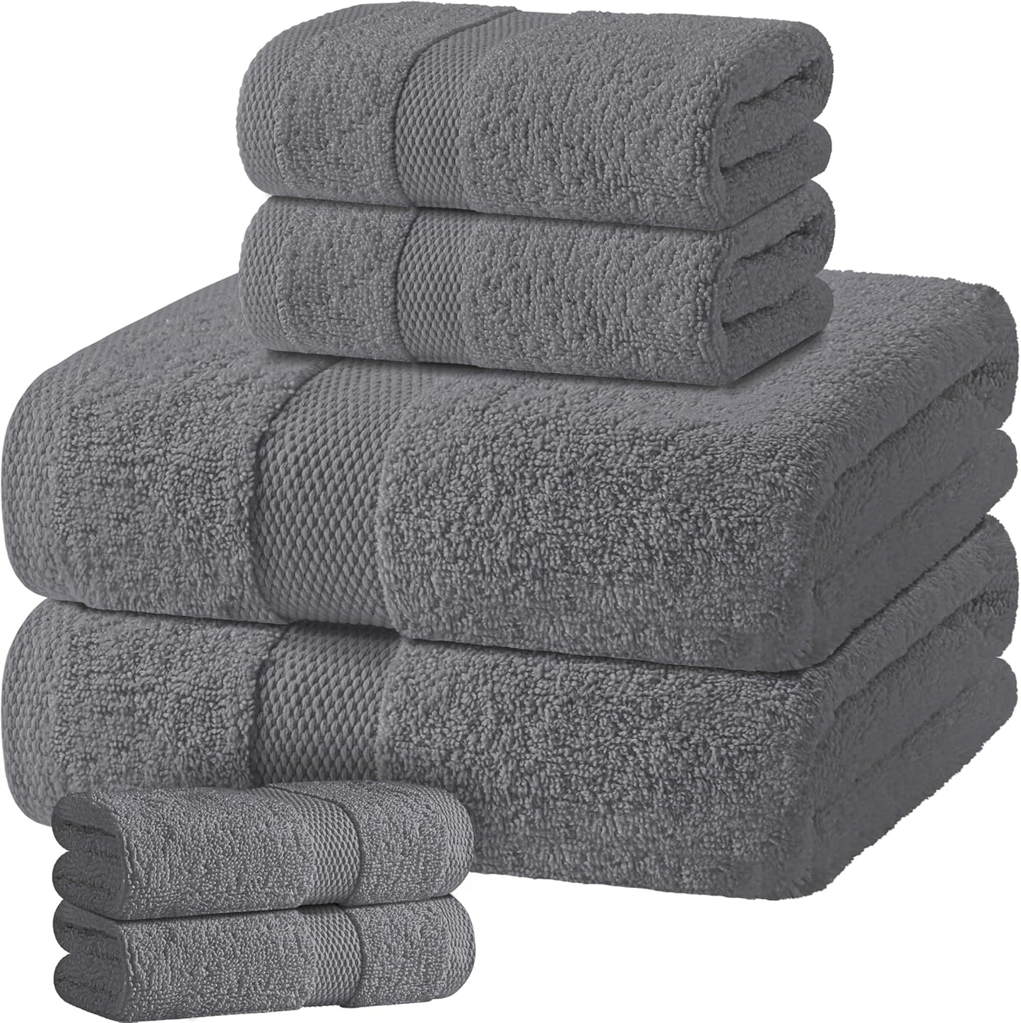 Wealuxe White Bath Towels Set of 4 — 27 x 54 Inch, 100% Ring Spun Cotton 650GSM, Extra Absorbent, Soft White Towels for Bathroom, Shower, Hotel, Spa
