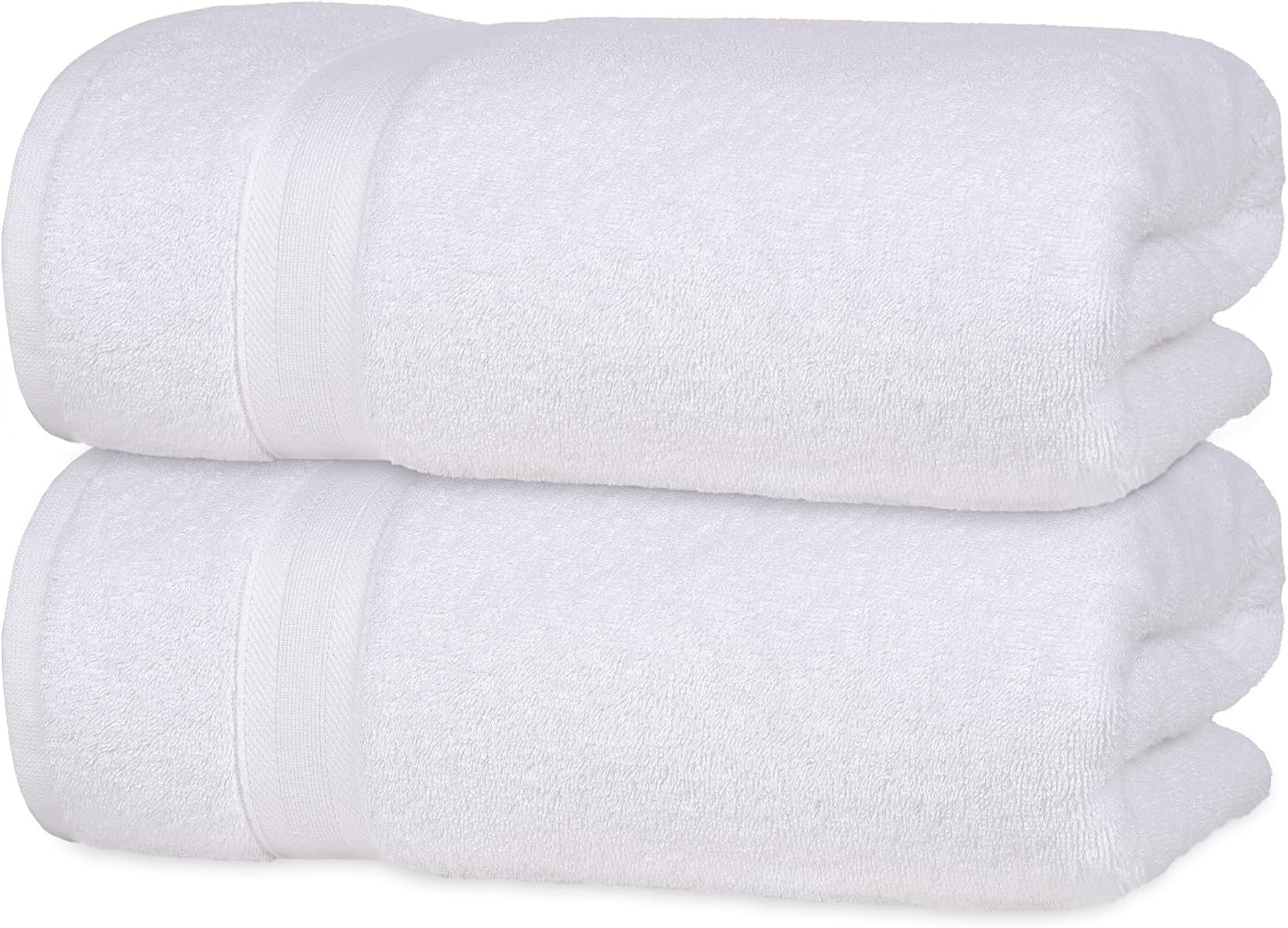 Quick-Dry, Soft & High Absorbent Bath Towels 27"x54" Cotton Turkish Bath Towel Set of 4 | Daily Use 100% Cotton Towels for Bathroom, Gym & More | Bathroom Towels Set (4 Pcs, White)