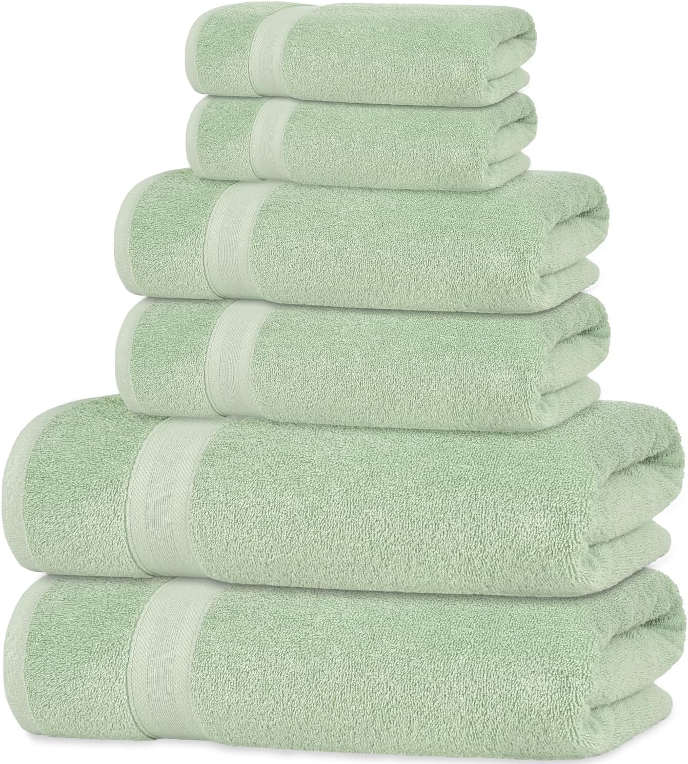 Quick-Dry, Soft & High Absorbent Bath Towels 27"x54" Cotton Turkish Bath Towel Set of 4 | Daily Use 100% Cotton Towels for Bathroom, Gym & More | Bathroom Towels Set (4 Pcs, White)
