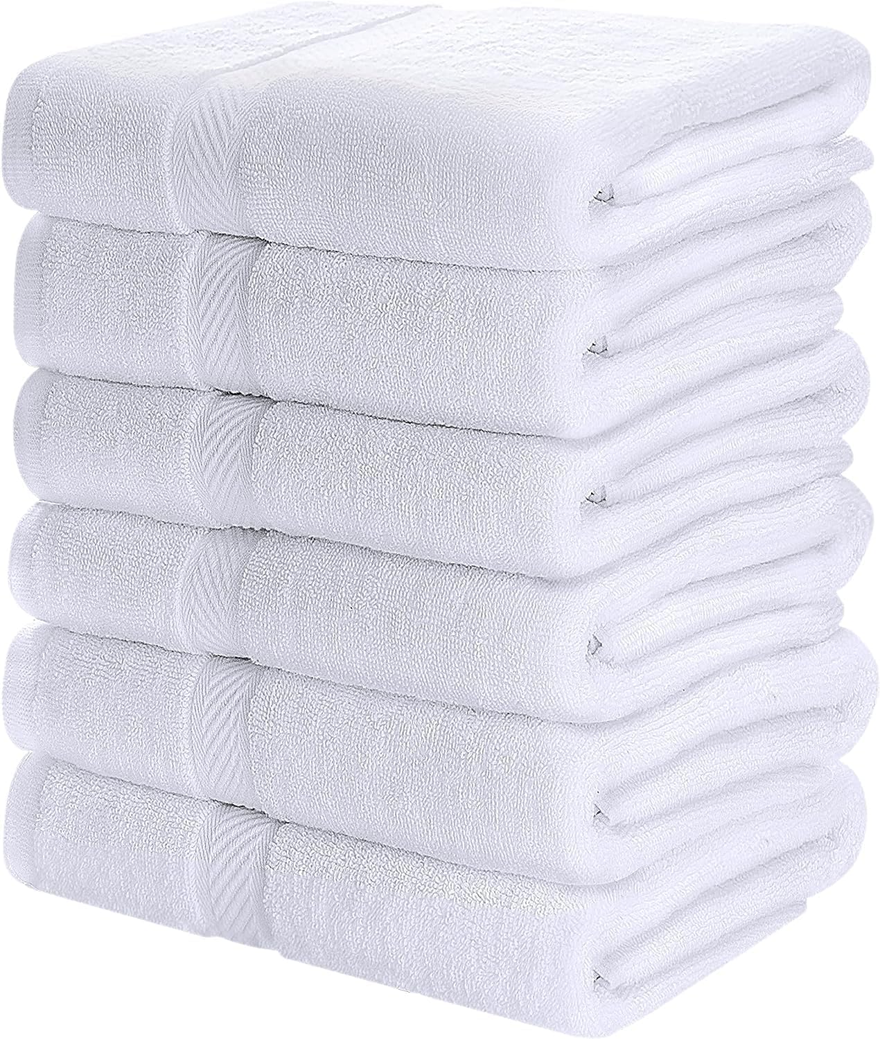SIMPLI-MAGIC Cotton Set, Towels, 24x46, White, 6 Count
