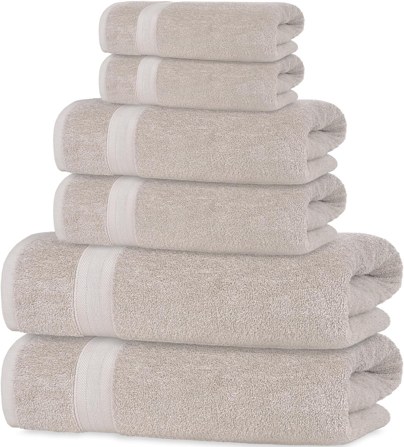 Quick-Dry, Soft & High Absorbent Bath Towels 27"x54" Cotton Turkish Bath Towel Set of 4 | Daily Use 100% Cotton Towels for Bathroom, Gym & More | Bathroom Towels Set (4 Pcs, White)