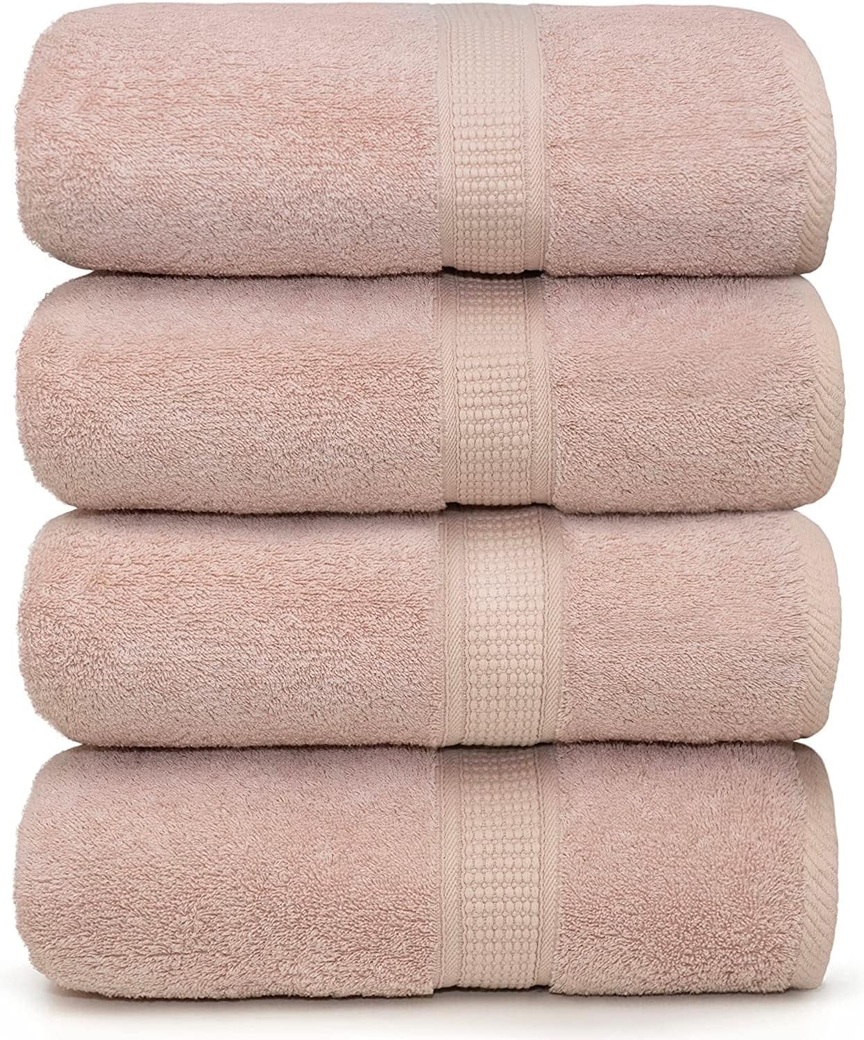 Ariv Premium Bath Towels Pack of 4, 100% Cotton, Large, Super Soft, Highly Absorbent, Quick Dry, Durable, Comfortable, Great Value & Quality, Perfect for Home & Bathroom - Grey