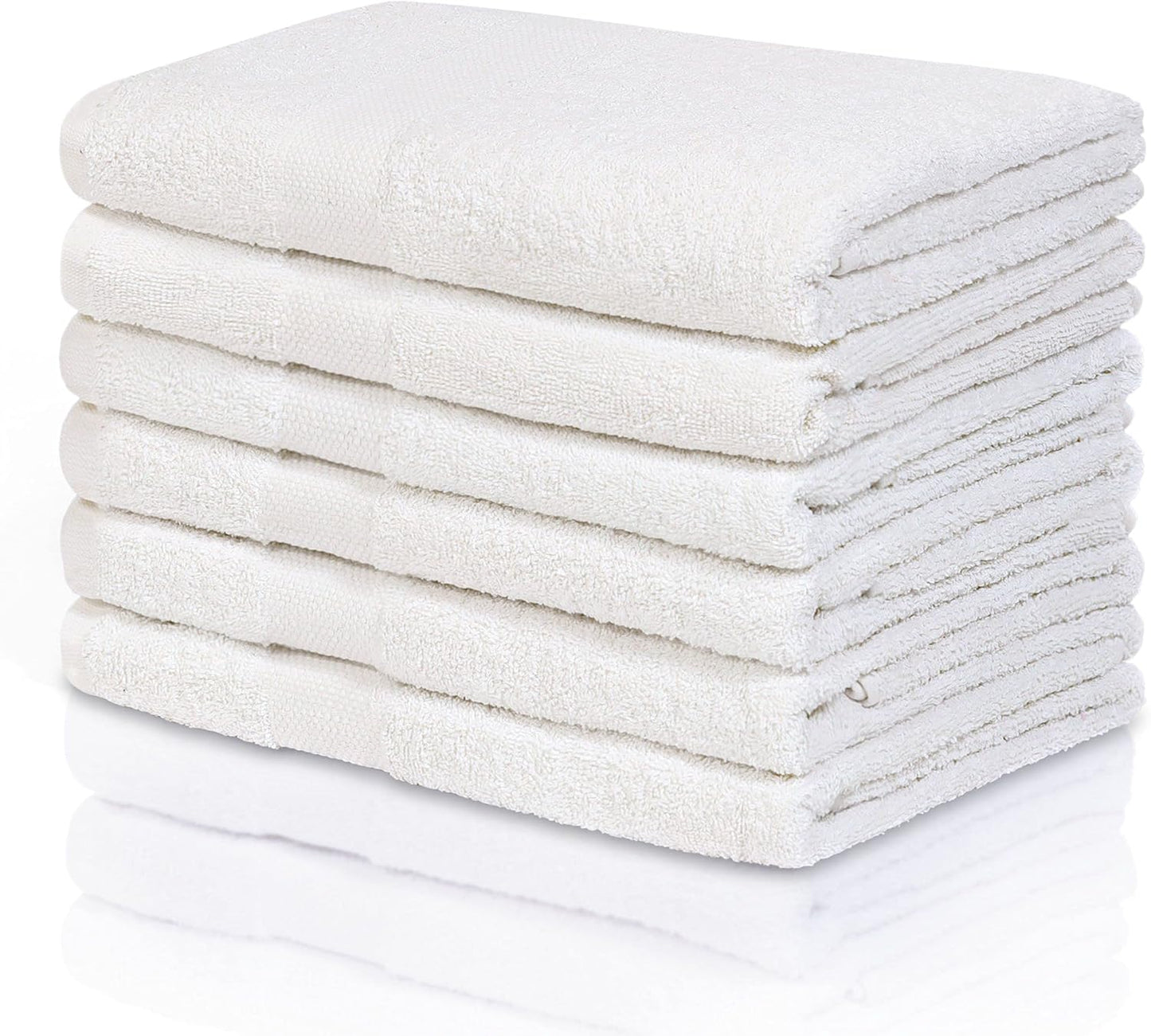 Simpli-Magic 79404 Bath Towels, White, 25x50 Inches Towels for Pool, Spa, and Gym Lightweight and Highly Absorbent Quick Drying Towels, 25 in x 50 in