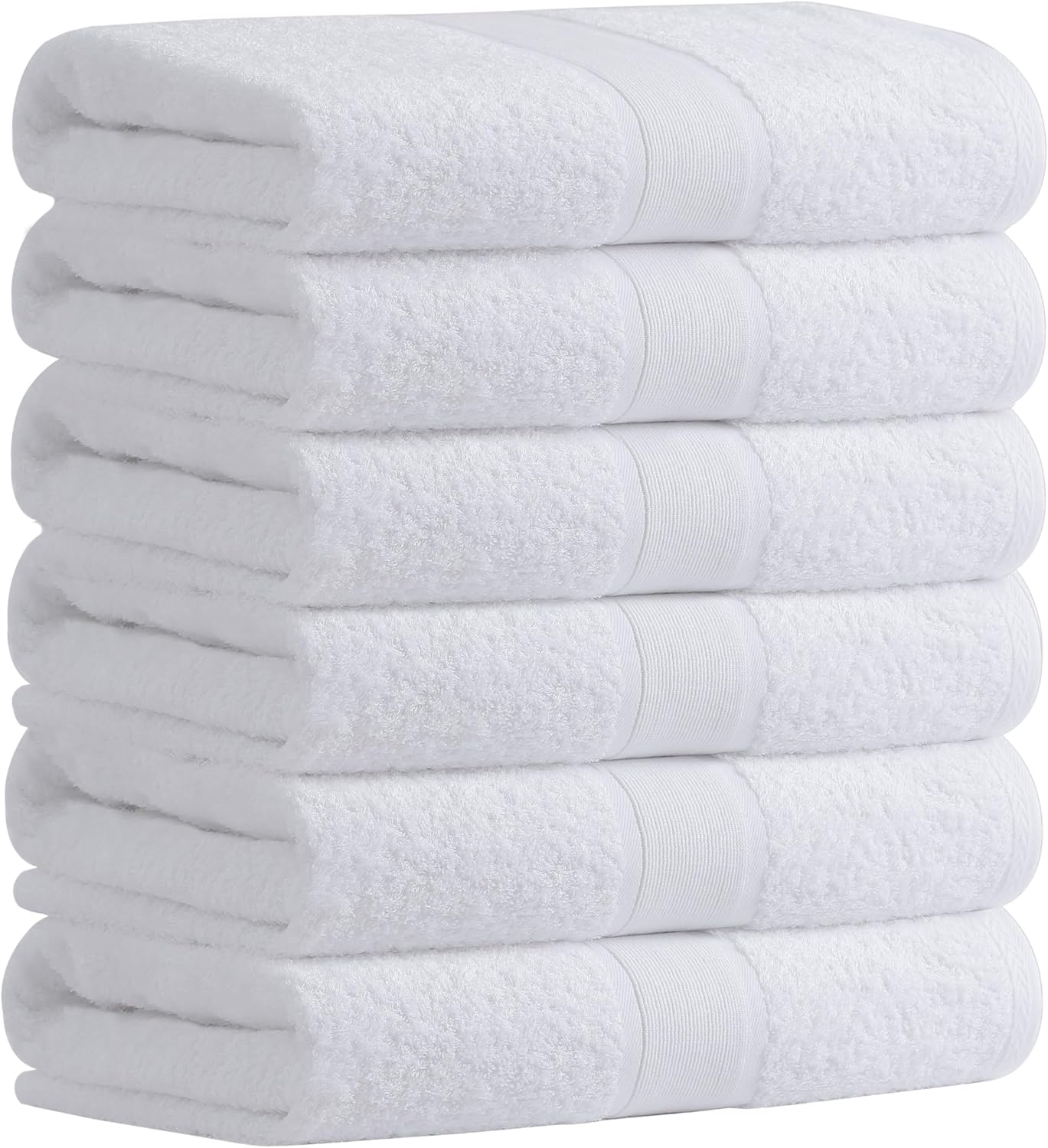 Aibaser Bath Towels, 27x54inch - Natural, Ultra Absorbent Towels for Bathroom, Travel, Gym, Shower and Spa (6 Piece Set)