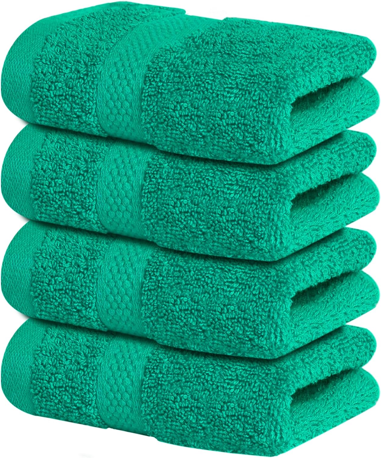 Infinitee Xclusives Premium White Bath Towels for Bathroom Set of 4 (27x54 Inches), 100% Soft Ring-Spun Cotton Bathroom Towels (Brilliant White, Bath Towels)